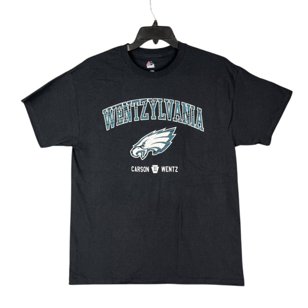 Philadelphia Eagles Wentzylvania Carson Wentz Majestic Mens L Shirt‎ Fan Wear